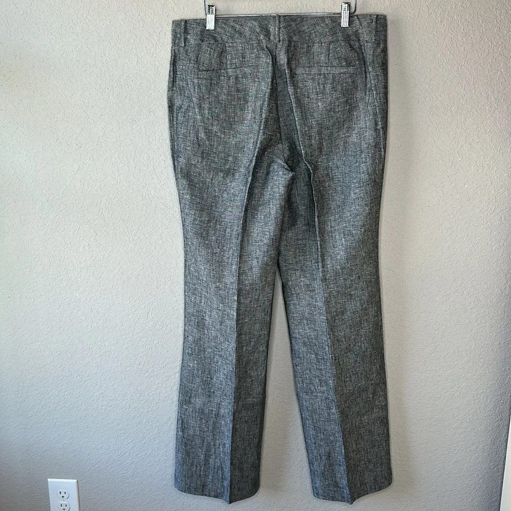 Banana Republic 100% Linen Dark Marled Grey The Martin Fit Trouser Pants Size 14